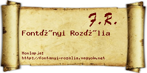 Fontányi Rozália névjegykártya