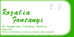rozalia fontanyi business card