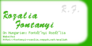 rozalia fontanyi business card